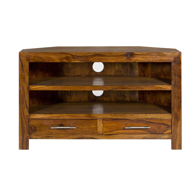 Three Posts Harvey Solid Wood Corner TV Stand for TVs up to 43